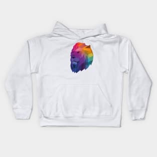 Rainbow Geometric Lion Head Kids Hoodie